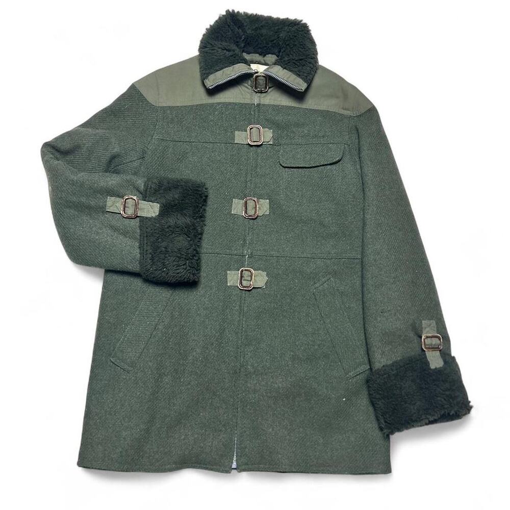 Le Gardien Italy Made 70s Vintage Military Style Wool Duffle Coat Small
